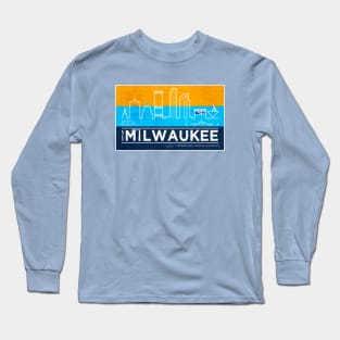 MKE Flag & City Skyline • Milwaukee, WI Long Sleeve T-Shirt